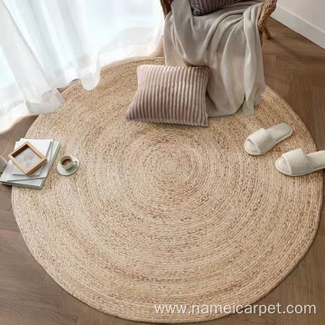 Water Hyacinth braided round floor mat rug carpet